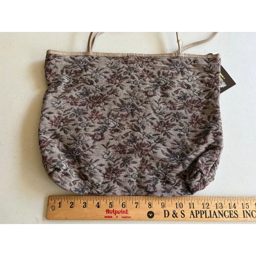 Vintage Floral Tapestry Tote Bag Brown Tan  Aztec Southwest NWT Boho